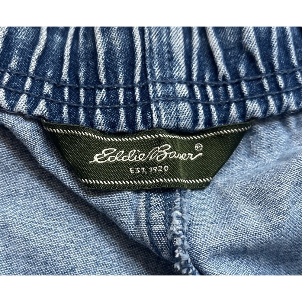 Vintage Eddie Bauer Women's 36"Waist Shorts Denim Jean Blue Elastic Waist - Picture 4 of 6